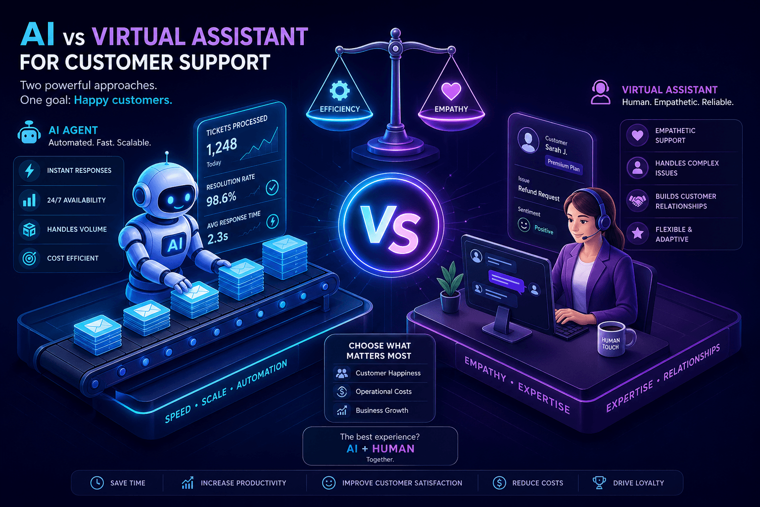 AI vs Virtual Assistant for Ecommerce Support